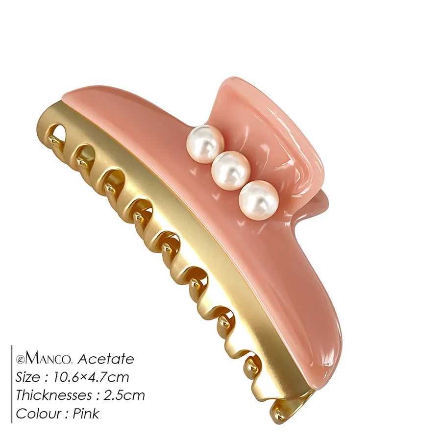 EManco  New Classic High-End Pearl Claw Clip Elegant Hairpin Hair Claw Ins Style Shark Clip
