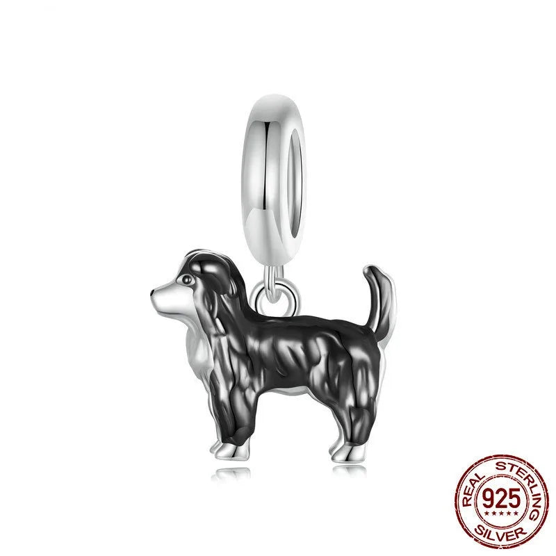 Aifule Pet Dog Cute Animal Series Beaded DIY Beaded S925 Sterling Silver Combination Wholesale Ornament Scattered Beads