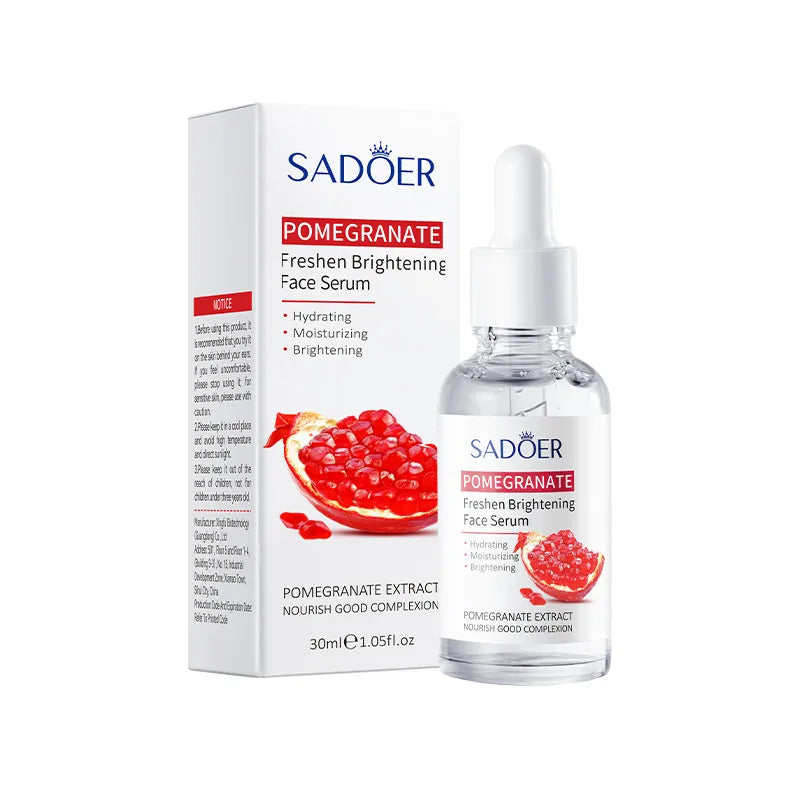 All English packaging SADOER red pomegranate fresh beauty six-piece moisturizing facial skin care series