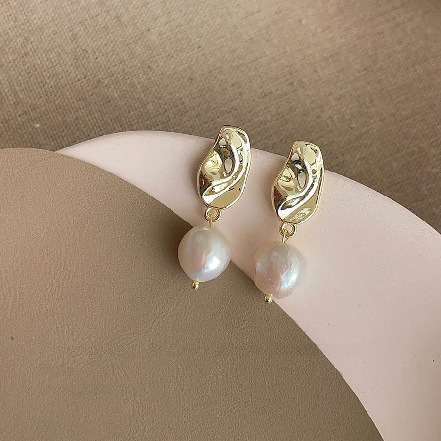 Collection! Freshwater Pearl hand-made design sense temperament simple light luxury earrings factory earrings Yiwu earrings wholesale