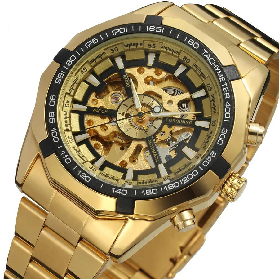 A generation of Forsining Full hollow men's automatic mechanical watch men's watch steel band watch wholesale watch