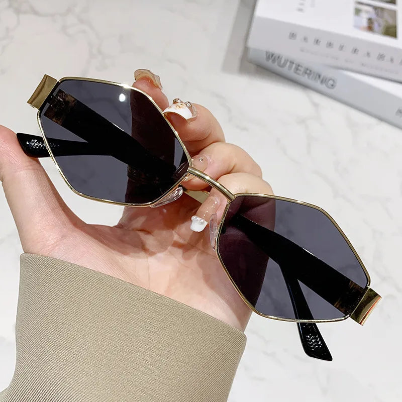 Basic Simple Style Solid Color Ac Polygon Full Frame Women's Sunglasses