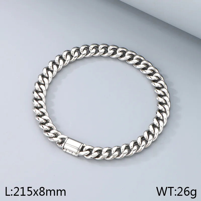Wholesale Jewelry Simple Style Geometric 304 Stainless Steel 18K Gold Plated Bracelets Necklace