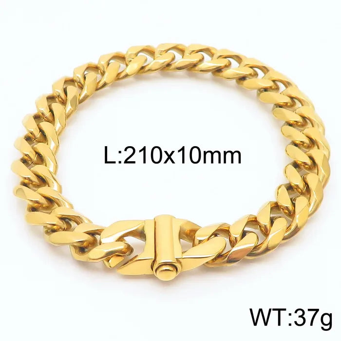 Stainless Steel 18K Gold Plated Hip-Hop Plating Solid Color Necklace