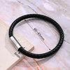 Casual Vacation Streetwear Simple 303 Stainless Steel Regenerated leather Handmade Polishing Braid Men's wristband