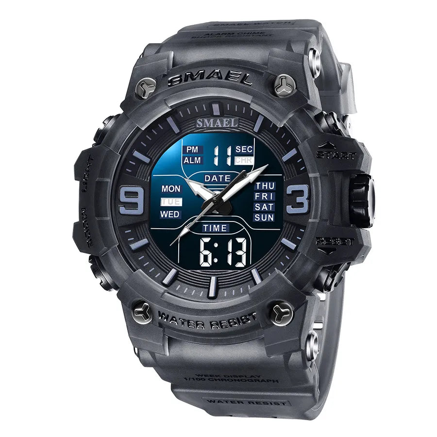 simple style solid color buckle electronic men's watches