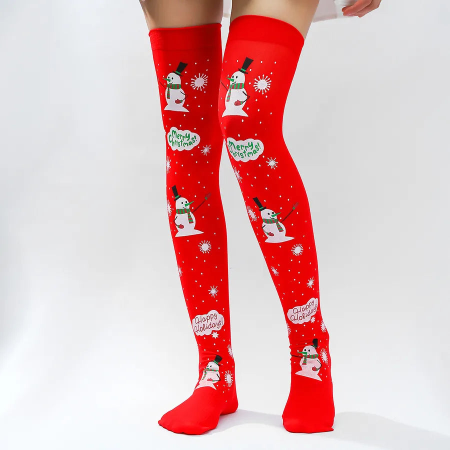 Christmas Modern Style Bow Knot Over The Knee Socks A Pair