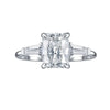2.0ct Moissanite 925 Sterling Silver Rings GRA Certificate Radiant-cut Geometric White Gold Plated Rings