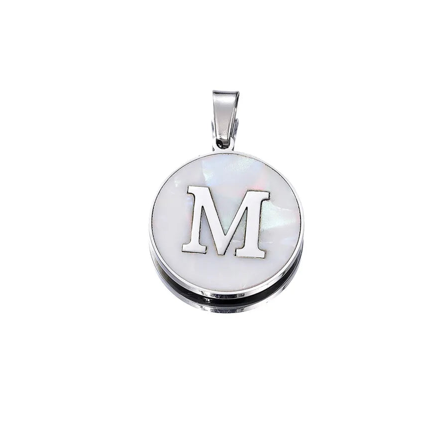 1 Piece 22mm Hole 4~4.9mm 304 Stainless Steel Fritillary Letter Pendant Jewelry Accessories