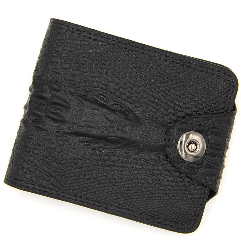 Men's Crocodile Pu Leather Flip Cover Small Wallets