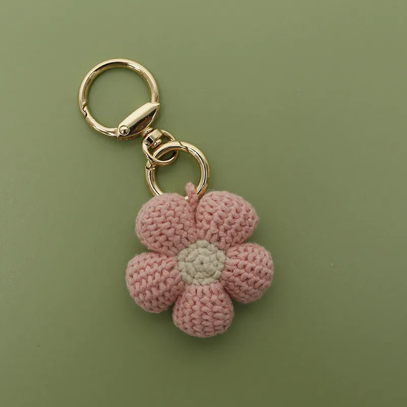 1 Piece Cute Flower Knit Women's Bag Pendant Keychain