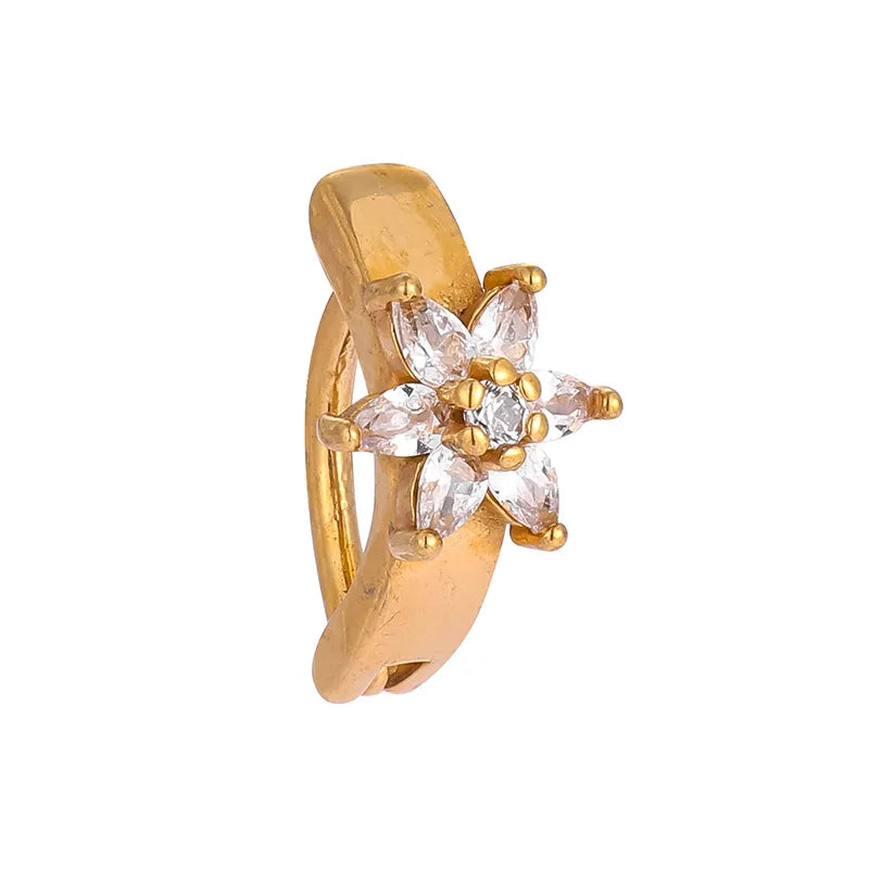 1 Piece Belly Rings Casual Lady Romantic Butterfly 316L Stainless Steel  Inlay Zircon 14K Gold Plated
