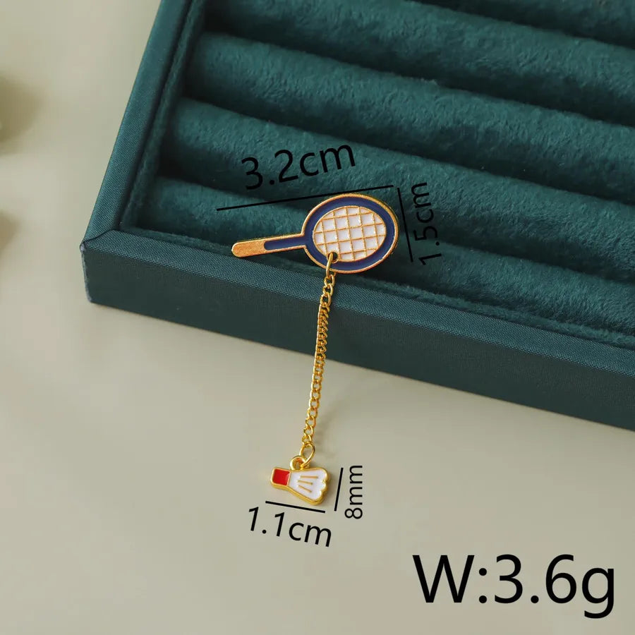 Hip-Hop Modern Style Commute Badminton Racket Alloy Asymmetrical Unisex Brooches 1 Piece