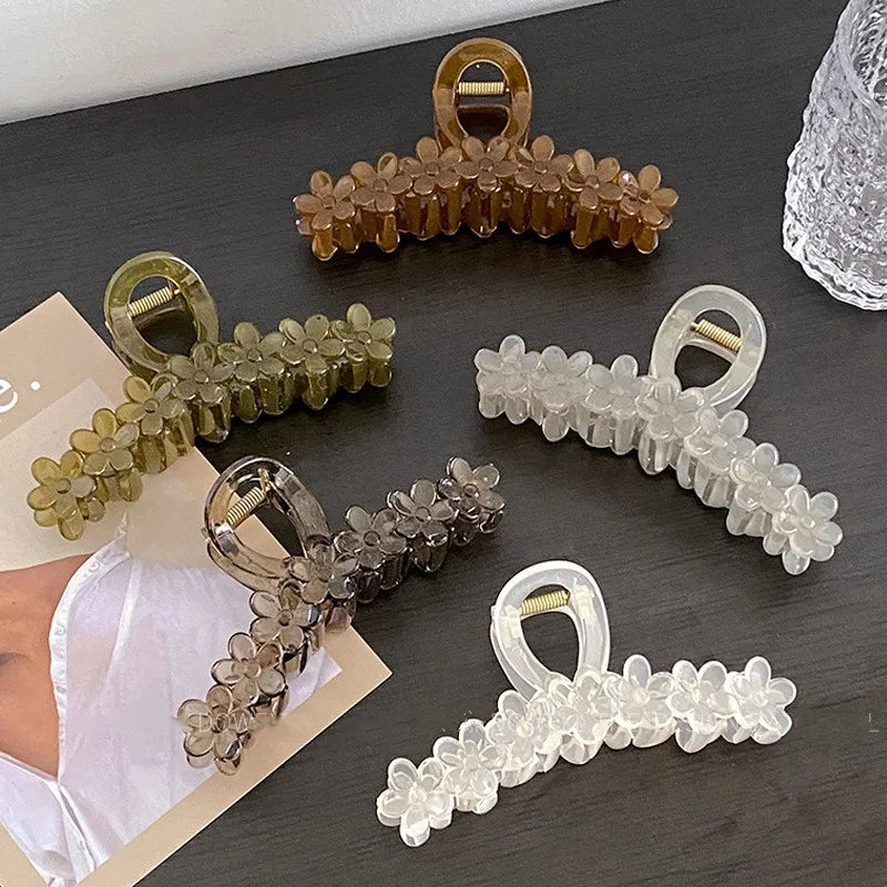 ig style flower resin hair claws