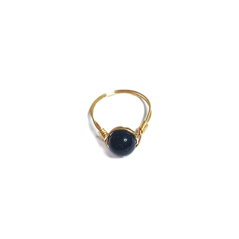 fashion round natural stone rings 1 piece