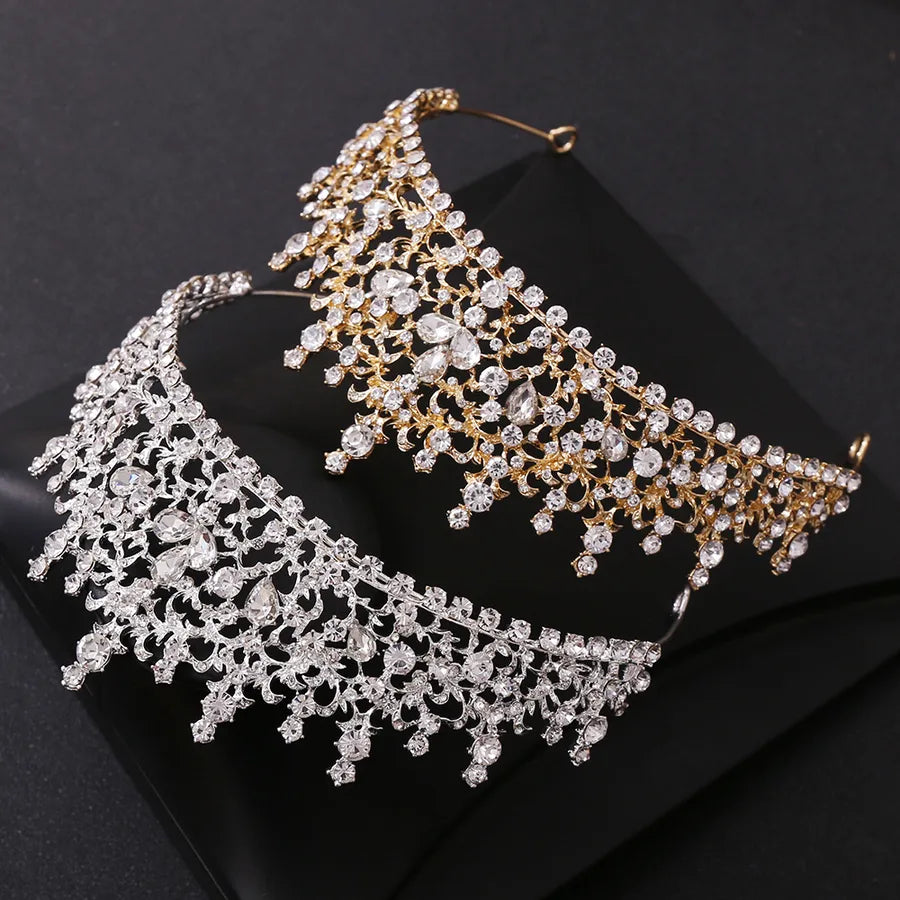 fashion water droplets alloy inlay zircon crown 1 piece