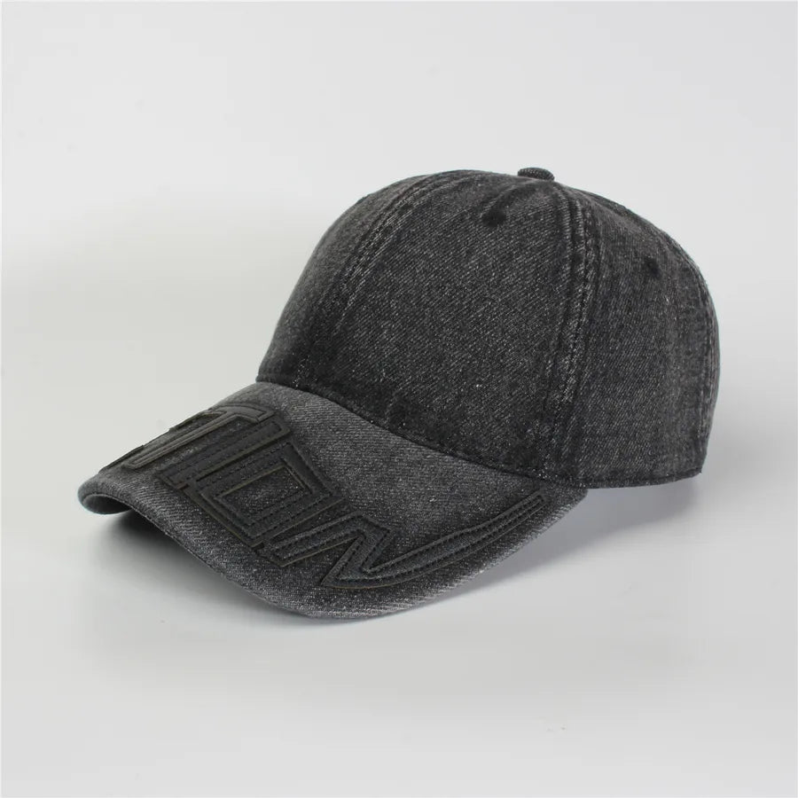 Retro New Style Denim Fishing Cap Women's Harajuku Sun Protection Bucket Hat Cuffed Tear Design Casual Versatile Streetwear