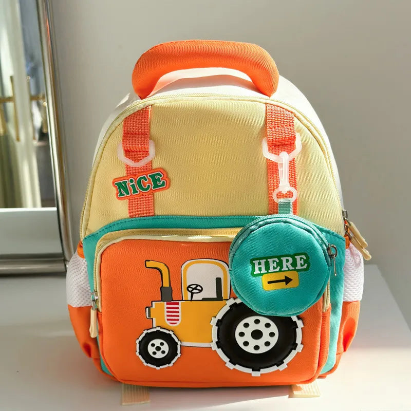 Vocabulary Words/Name Cartoon Car Casual Holiday School School Backpack Kids Backpack Functional Backpack