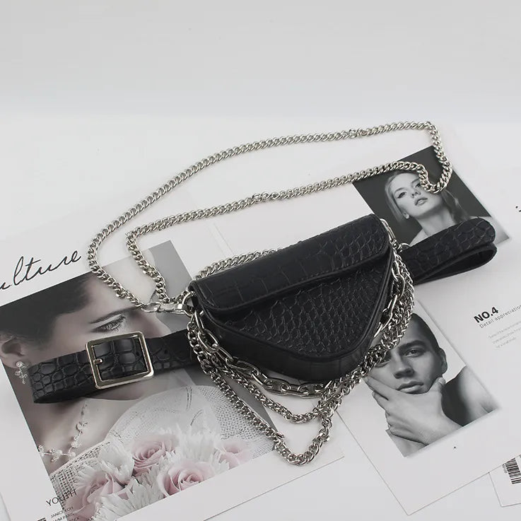 Belt belt belt waist bag chain decorative belt female black with suit jacket coat accessories accessories small bag waist seal