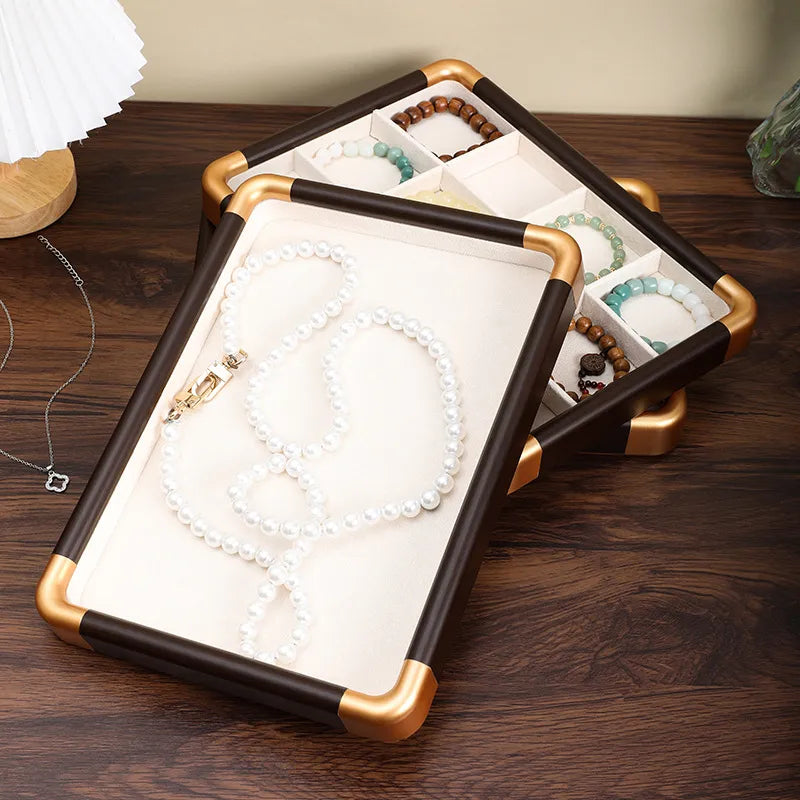 1 Piece solid wood Flannel Elegant Simple Style Geometric Color Block Jewelry Display Jewelry Rack