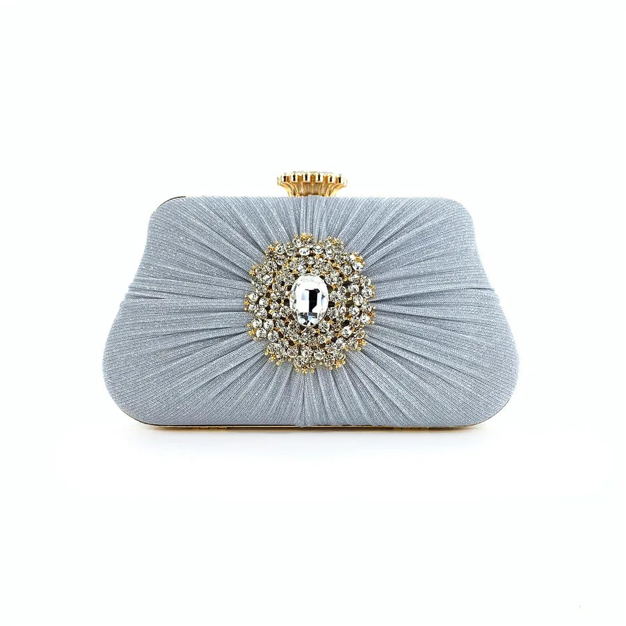blue black gold pu leather cotton flower rhinestone square evening bags