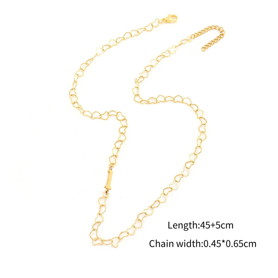 Wholesale Jewelry Elegant Simple Style Classic Style Letter 201 Stainless Steel 304 Stainless Steel Heart-Shaped Chain Pendant Necklace