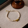 Natural Freshwater Pearl Bracelet For Women With Butterfly Knot Running Princess Design 925 Silver Jewelry Gift For Girlfriend