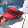 women's elegant business basic solid color wide eaves beret hat