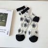 A Pair Cute Women's Flower Cotton Crew Socks