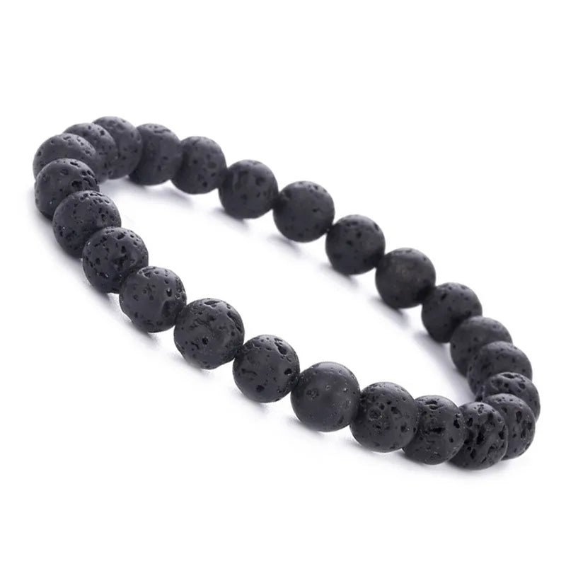 retro geometric volcanic rock rope men's bracelets