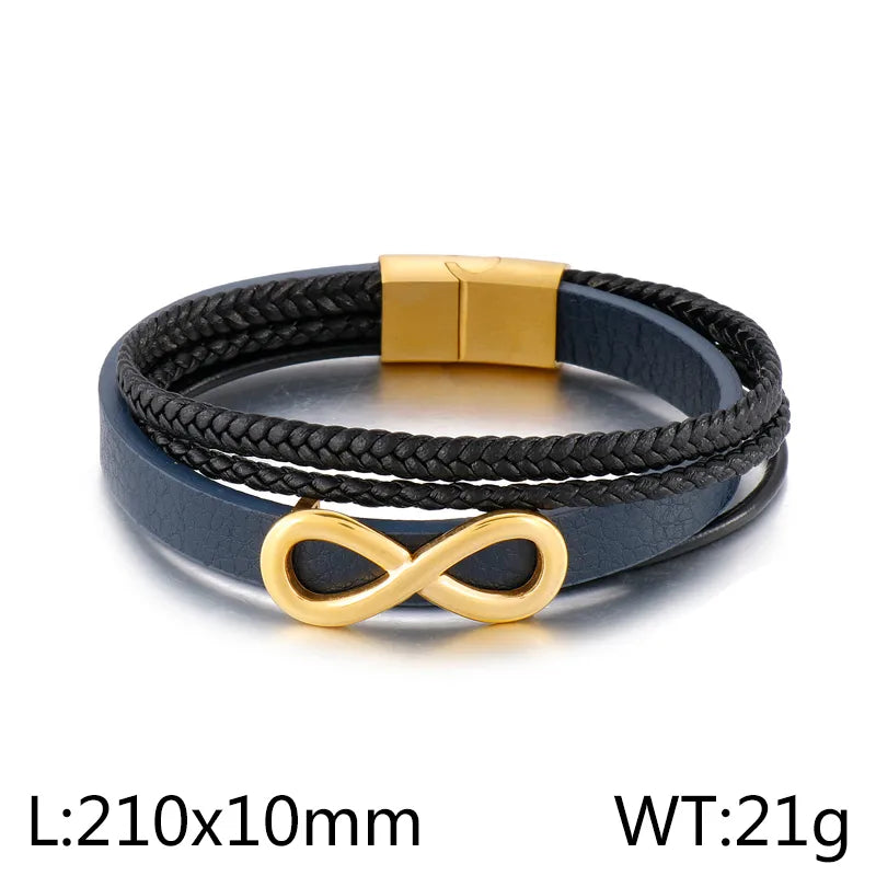 Retro Bow Knot Stainless Steel Handmade 18K Gold Plated Men'S Bracelets