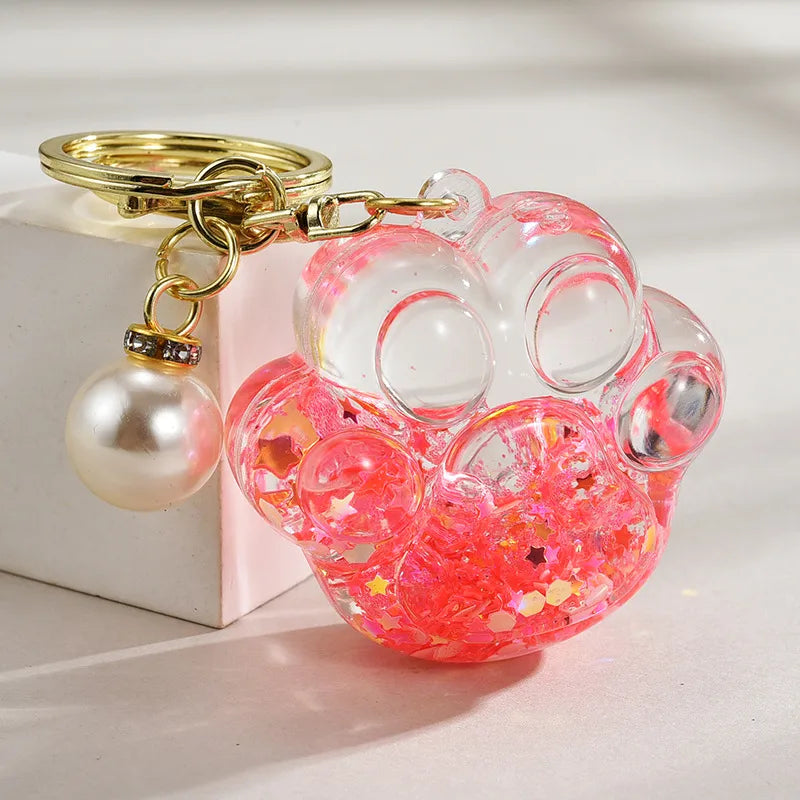 cartoon style solid color arylic unisex bag pendant keychain