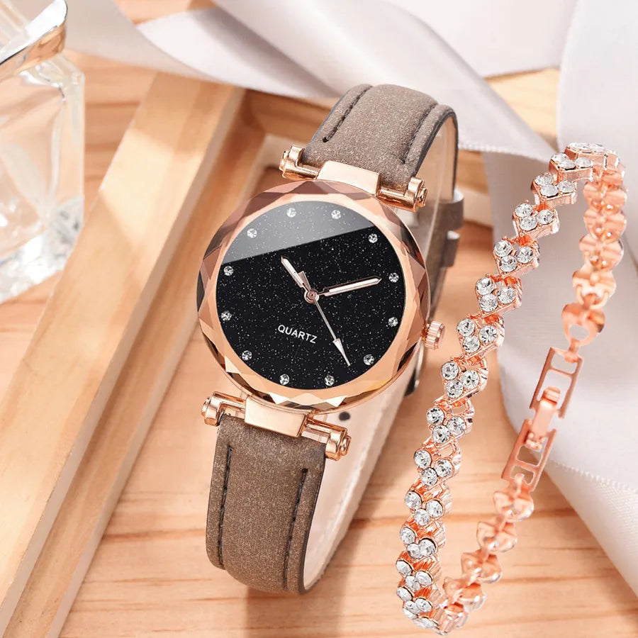 casual round buckle quartz women's watches