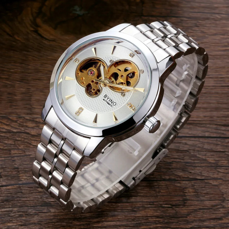 Business Solid Color Single Folding Buckle Mechanical Watch Men's Watches