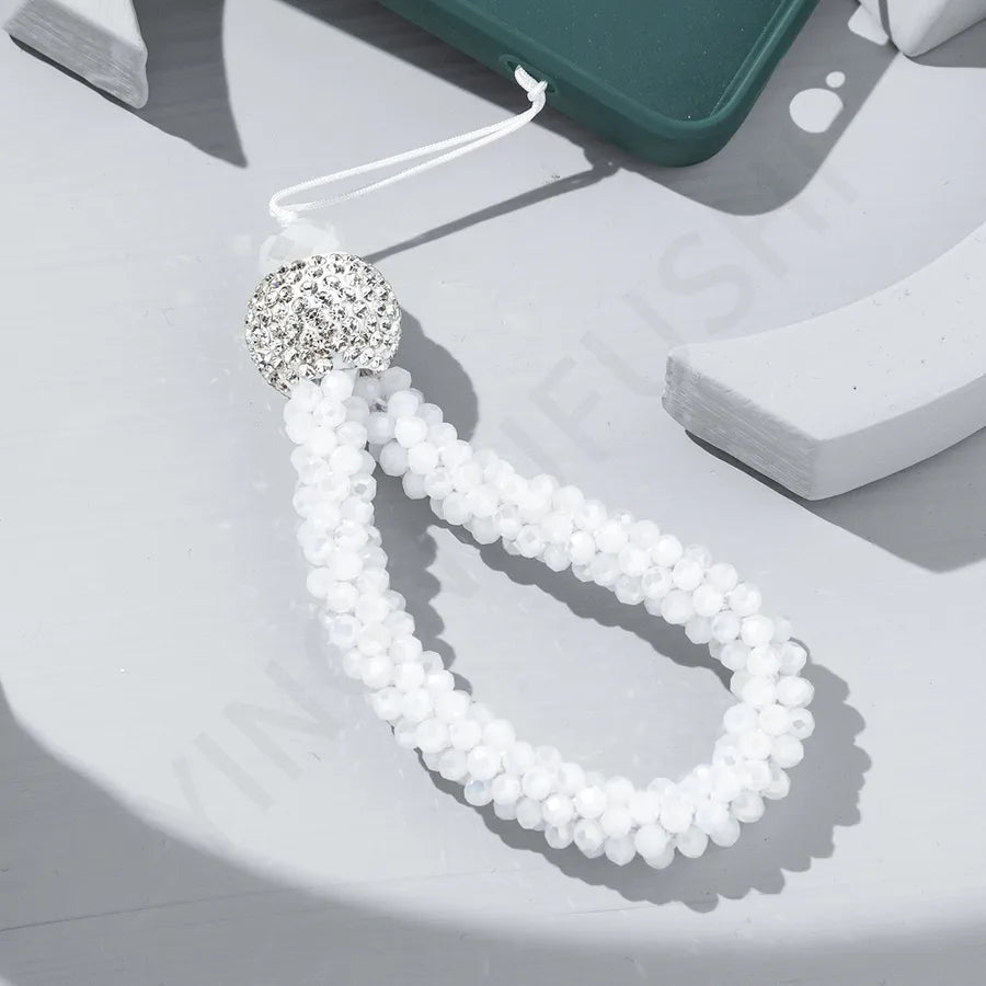 Glass Oval Simple Style Keychain Phone Accessories