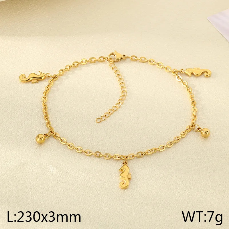 Wholesale Jewelry IG Style Vintage Style Star Moon Cherry 304 Stainless Steel 18K Gold Plated Anklet