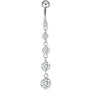 1 Piece Belly Rings Simple Style Classic Style Solid Color 304 Stainless Steel Inlay Zircon Belly Rings