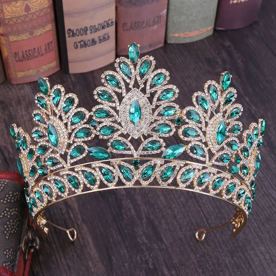fashion oval crown alloy hollow out inlay rhinestones crown 1 piece