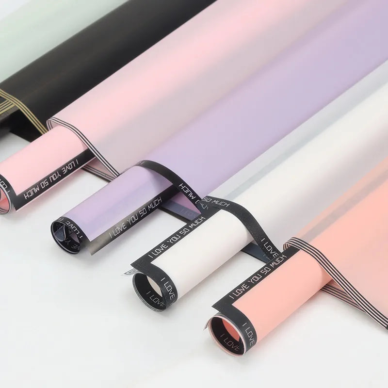 Factory wholesale hard love Korean plain paper flower wrapping paper material Valentine's Day new waterproof bouquet wrapping paper