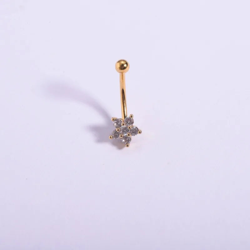 1 Piece Ear Cartilage Rings & Studs Casual Hip-Hop Punk Heart Shape Butterfly 316L Stainless Steel  Polishing Plating Zircon 18K Gold Plated Eyebrow Studs Ear Cartilage Rings & Studs Belly Rings