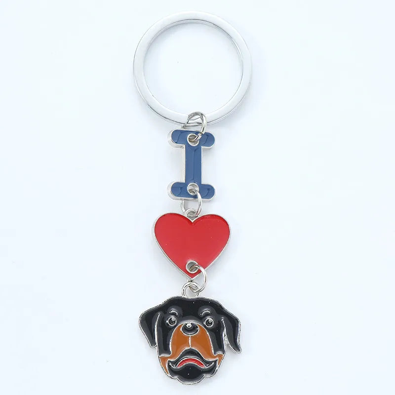 1 Piece Cute Letter Dog Heart Shape Zinc alloy Unisex Slip-on Keychain