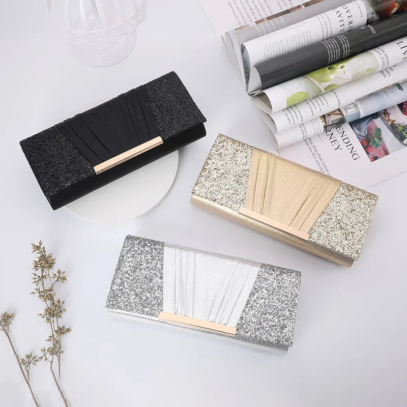 grey champagne polyester square square evening bags