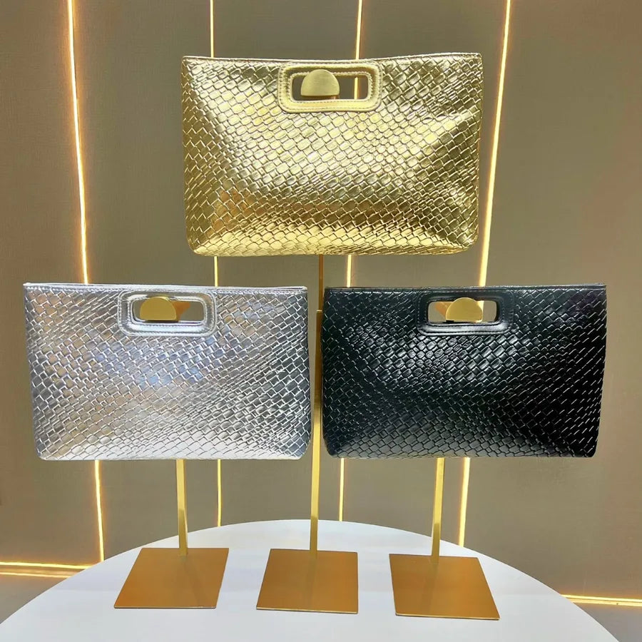 Fashionable Women's Handbag New Luxury Clutch Bag Shoulder Crossbody Bag Elegant Evening Bag Snake Skin Pattern Chain Element