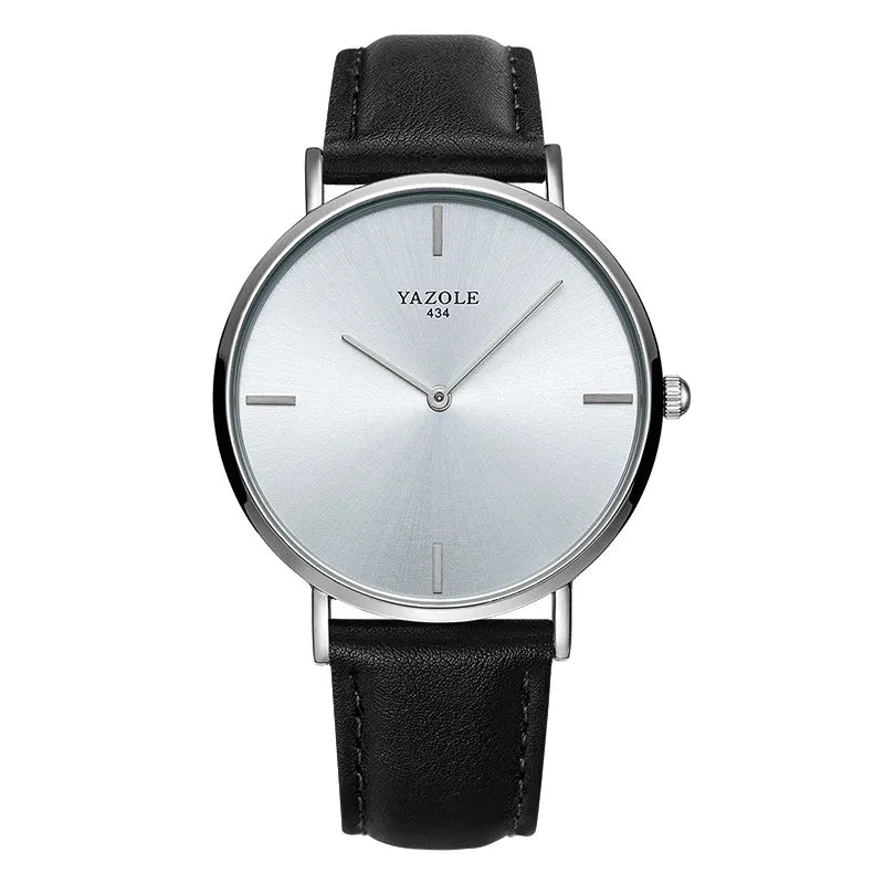 Simple Style Solid Color Buckle Quartz Men's Watches