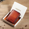 men's solid color leather zipper small wallets