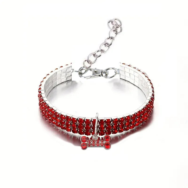 new rhinestone inlaid neckband necklace exquisite crystal collar pet supplies crystal ornament in stock wholesale