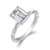 Moissanite 925 Sterling Silver Rings GRA Certificate Geometric Rings