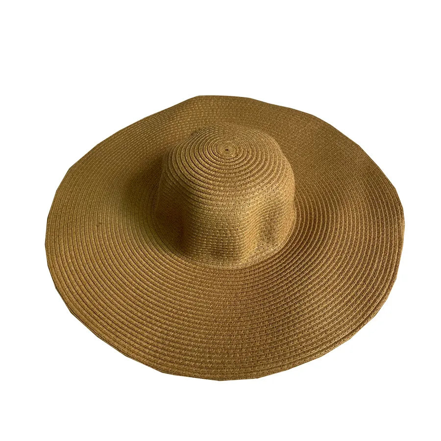 Women's Casual Style Basic Solid Color Big Eaves Straw Hat