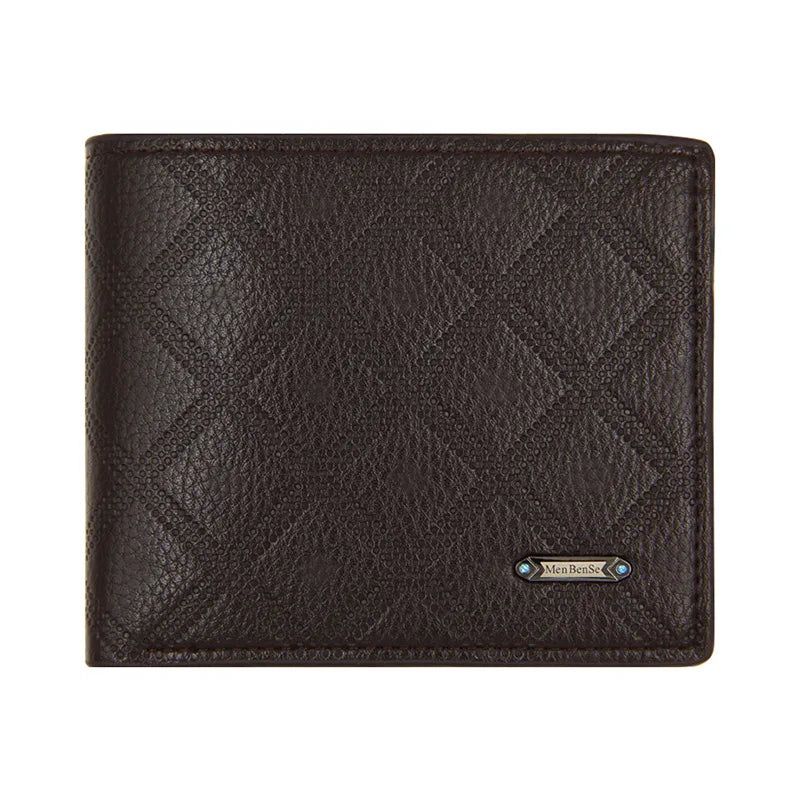 men's solid color pu leather open wallets