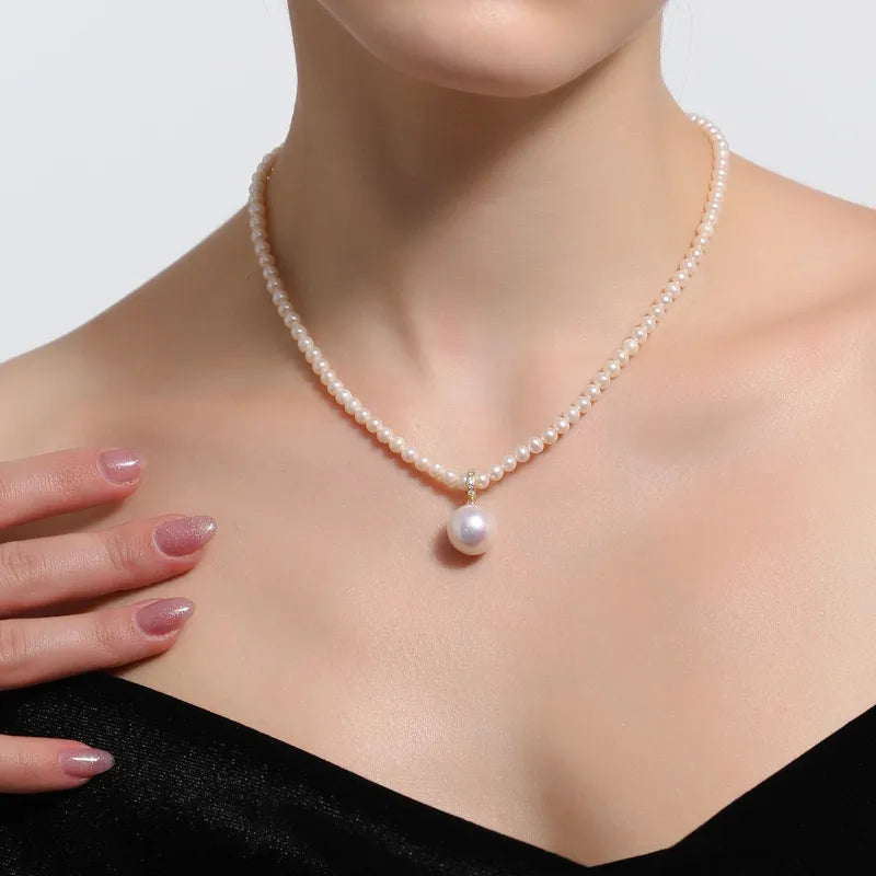 Freshwater Pearl Copper Beaded Round Necklace